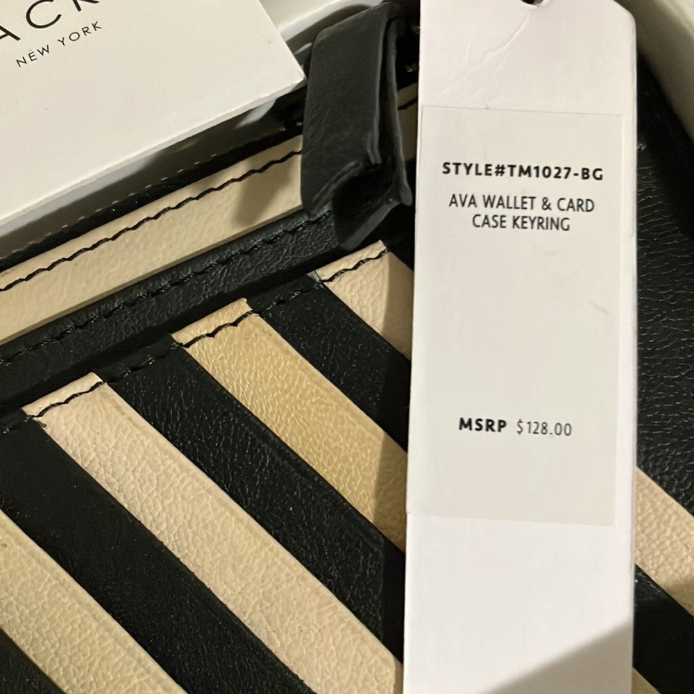 NWT NIB THACKER New York Card Wallet & card case key ring 2-pc gift set leather - Picture 7 of 8